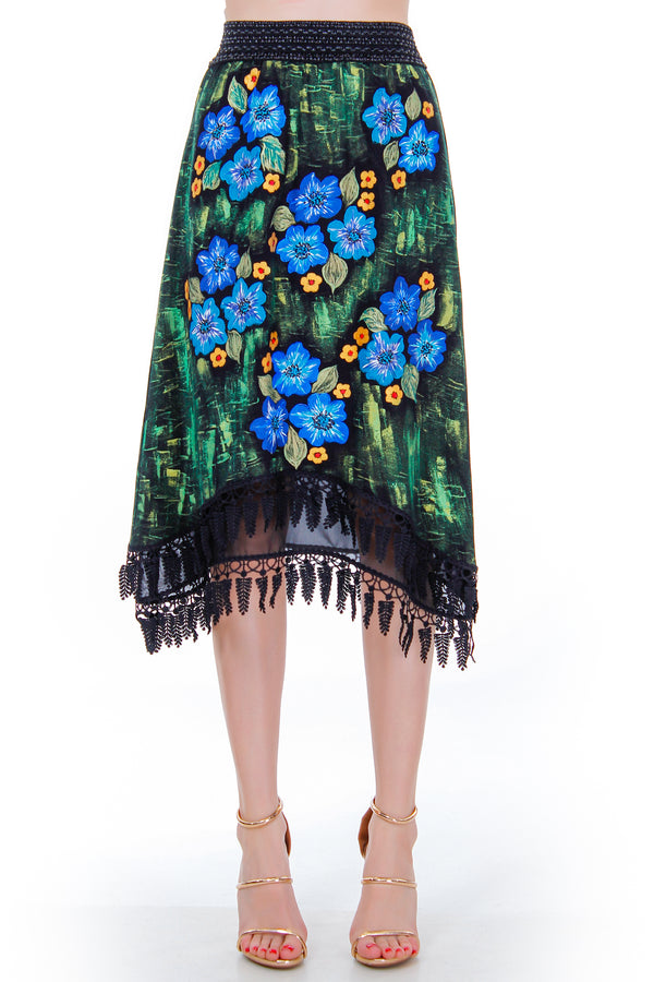 Fusta jerse pictat  Liza Panait Liza Panait Online Boutique